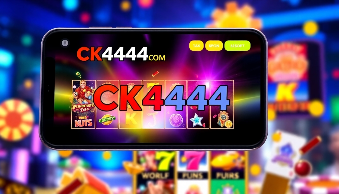 Screenshot of the ck4444 com app platform featuring online slots and live casino options, emphasizing user engagement and seamless gameplay.