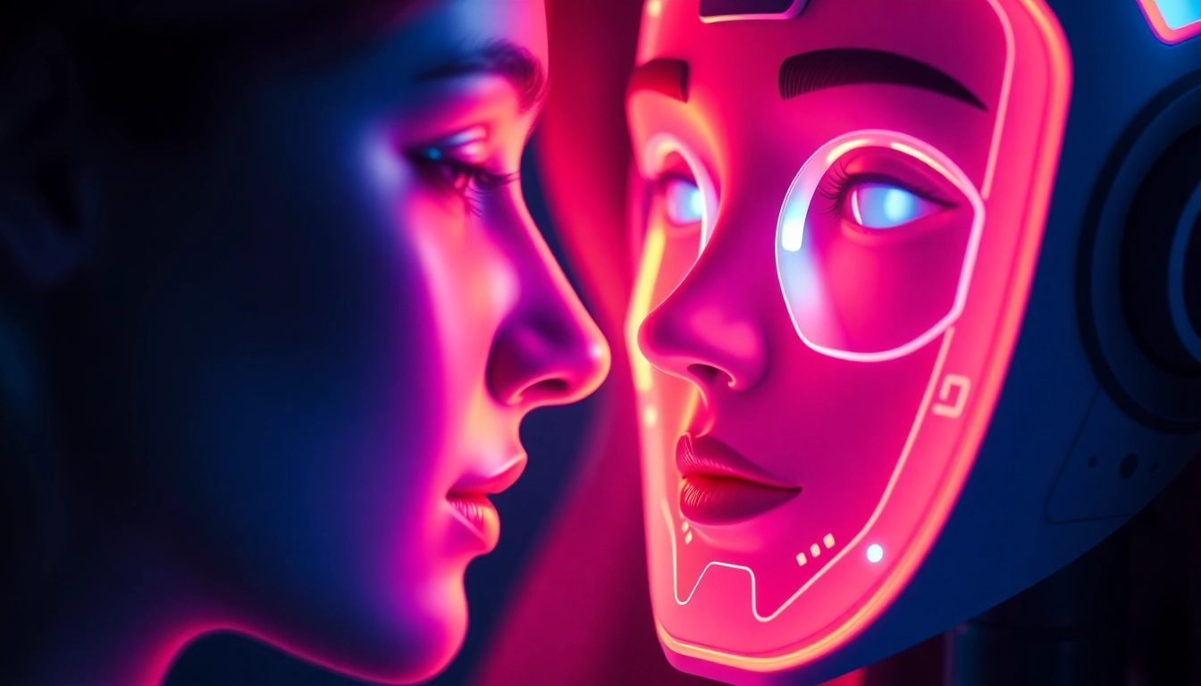 An AI girlfriend engaging in a realistic, unfiltered NSFW chat with expressive visual elements and a friendly, approachable interface, suited for adult conversations.