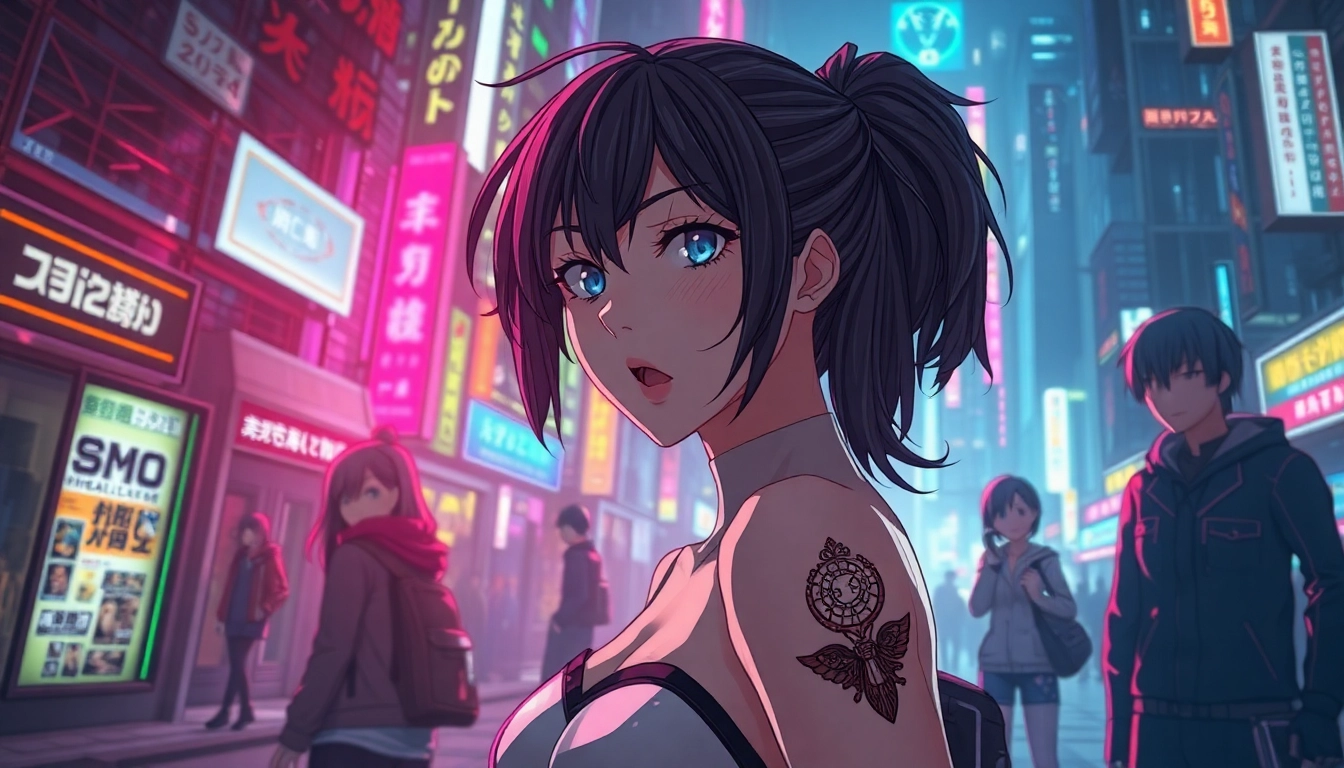 Action-packed scene created with an efficient nsfw ai generator featuring hyper-realistic characters and neon-lit urban background for adult content enthusiasts.