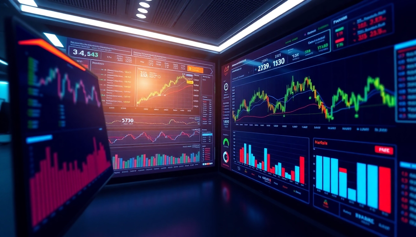 Comprehensive Online Trading Guide displayed on a digital screen with charts and trading tools